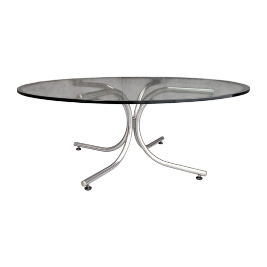 Chrome and Glass Coffee Table | European Modernist, c. 1970s