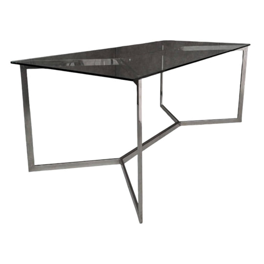 Chrome and Glass Dining Table In the Style of Paul Legeard France, Circa 1970s