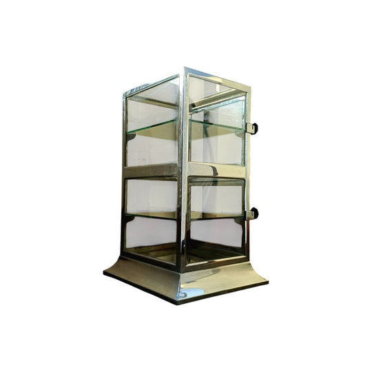 Chrome and glass laboratory cabinet