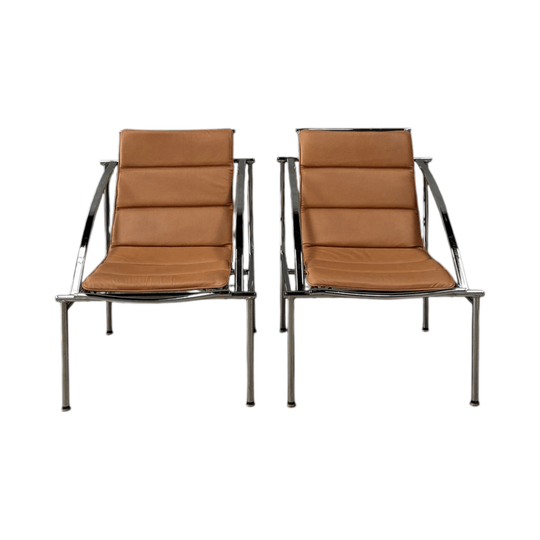 CHROME AND LEATHER LOUNGE CHAIR 1970s
