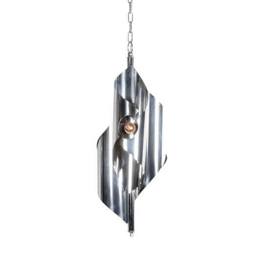 Chrome Plated Sculptural Pendant Maison Charles 1970s