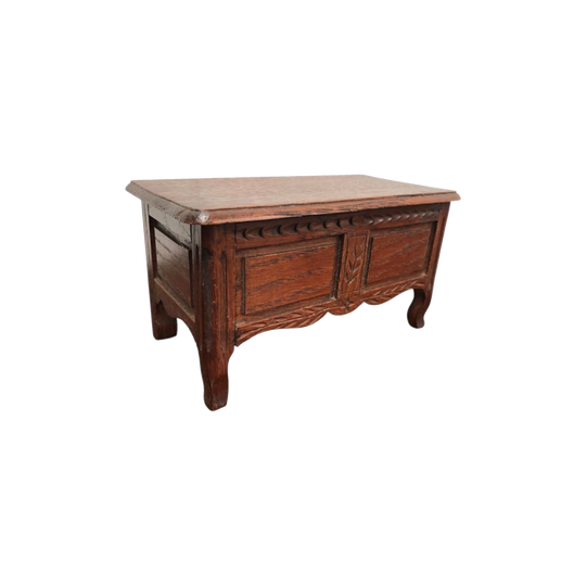 Circa 1920 Miniature Oak Coffer Jewellery Box