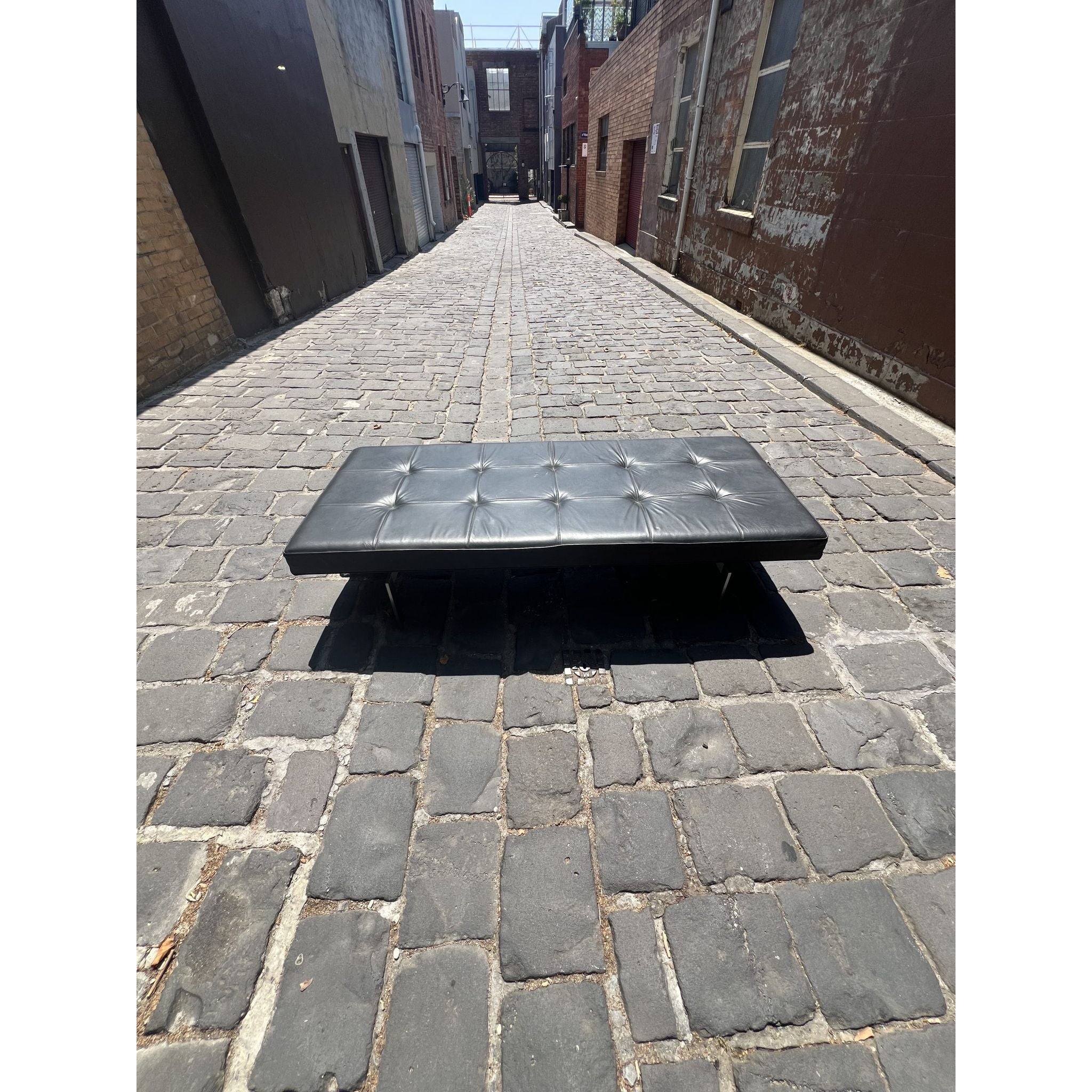 Classic Leather Gallery Bench - Le Corbusier Style | Bazaa | Designer, Vintage and Antique Furniture