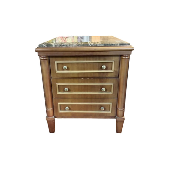 Classic Marble Top Bedside Table