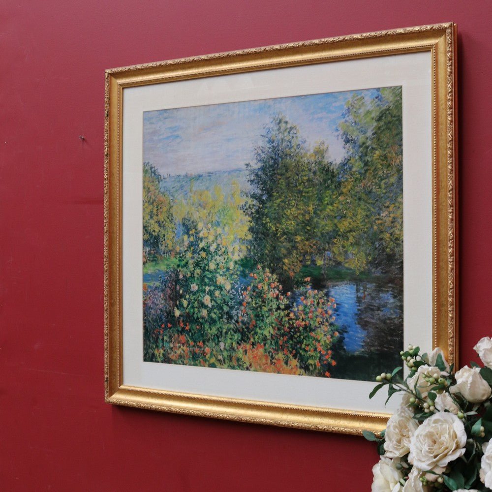 Claude Monet A Corner in the Garden at Montgeron print in gilt frame. B13024 | Bazaa | Designer, Vintage and Antique Furniture