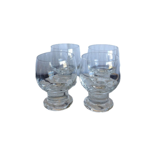 Clear Glass solid stem footed cocktail glasses. Set of 4
