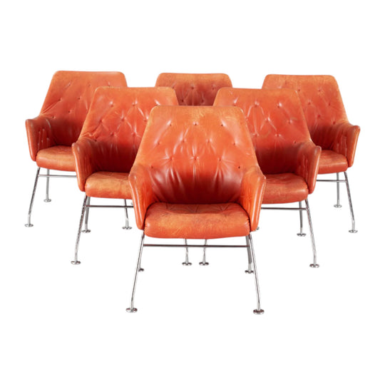 Six "Mirja" chairs by Bruno Mathsson for Dux. Dining Chairs.