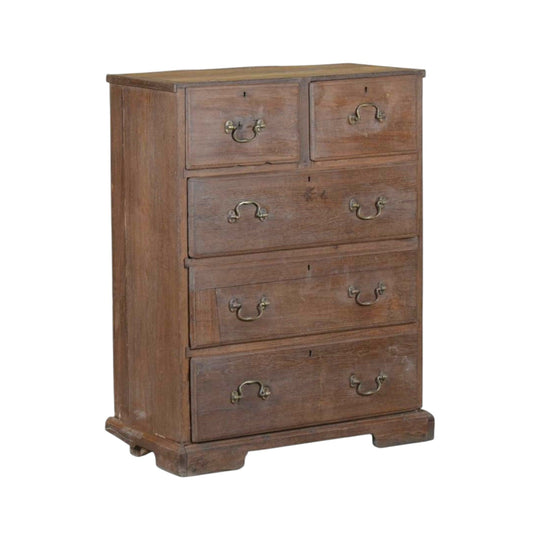 Colonial Solid Wood Vertical Storage Chest with Drawers