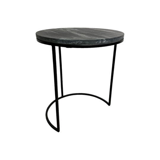 Contemporary Black Marble Top Side Table