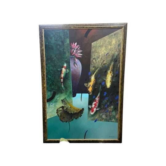 Contemporary Figurative Painting with Koi Fish