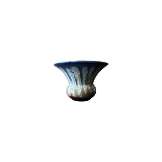 Continental Art Pottery blue-glaze flared pottery vase, earlier 20th century