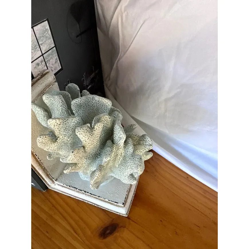 Coral Style Bookends Pair - White Coastal Decor | Bazaa | Designer, Vintage and Antique Furniture