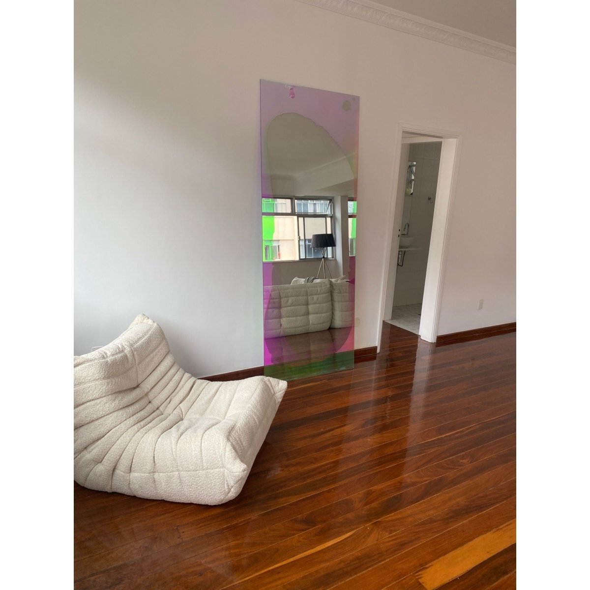 CORDON SALON FLOATING GLASS TRANSPARENT DICHROIC PUDDLE MIRROR | Bazaa | Designer, Vintage and Antique Furniture