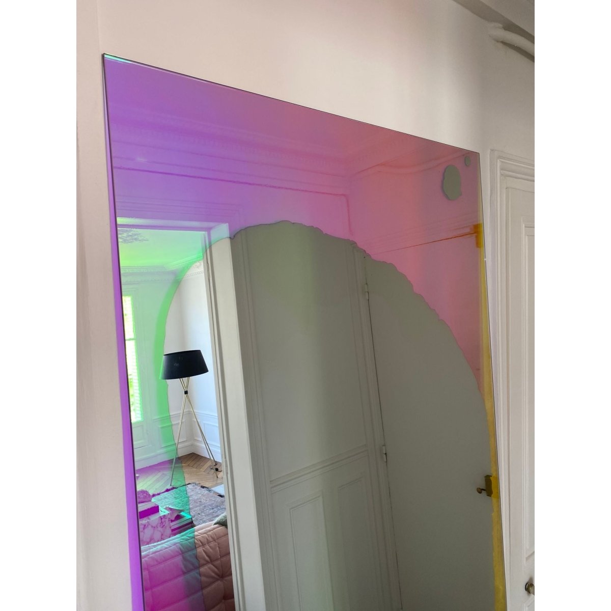 CORDON SALON FLOATING GLASS TRANSPARENT DICHROIC PUDDLE MIRROR | Bazaa | Designer, Vintage and Antique Furniture