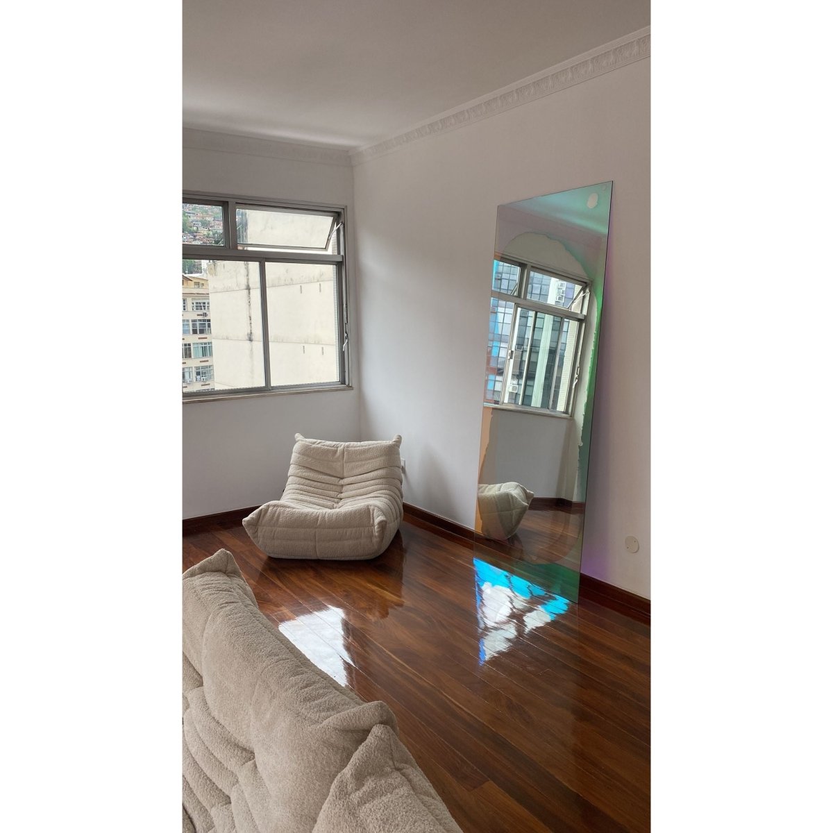 CORDON SALON FLOATING GLASS TRANSPARENT DICHROIC PUDDLE MIRROR | Bazaa | Designer, Vintage and Antique Furniture