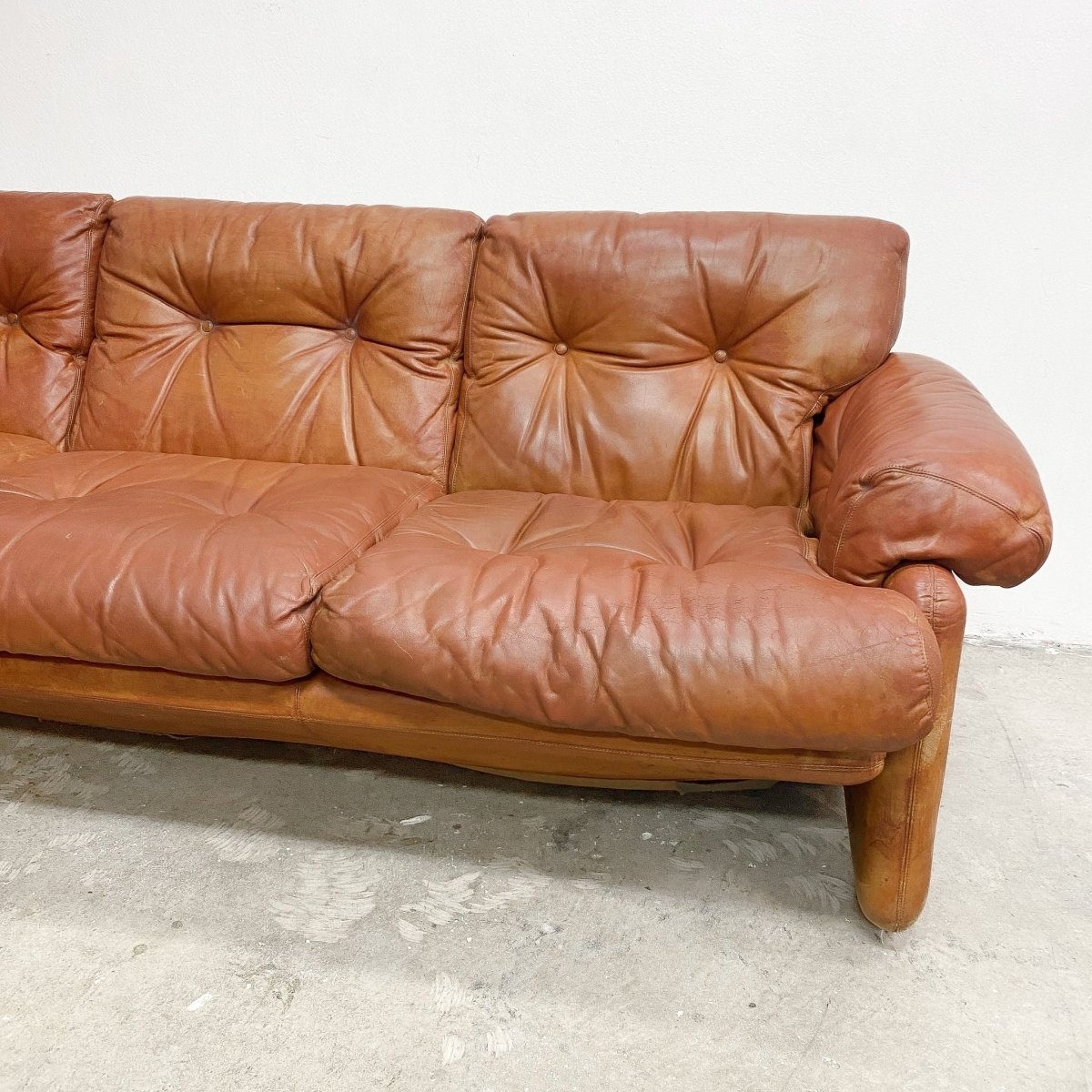 Coronado 3 Seater Leather Lounge By Tobia And Afra Scarpa For C&B Italia c1960s | Bazaa | Designer, Vintage and Antique Furniture