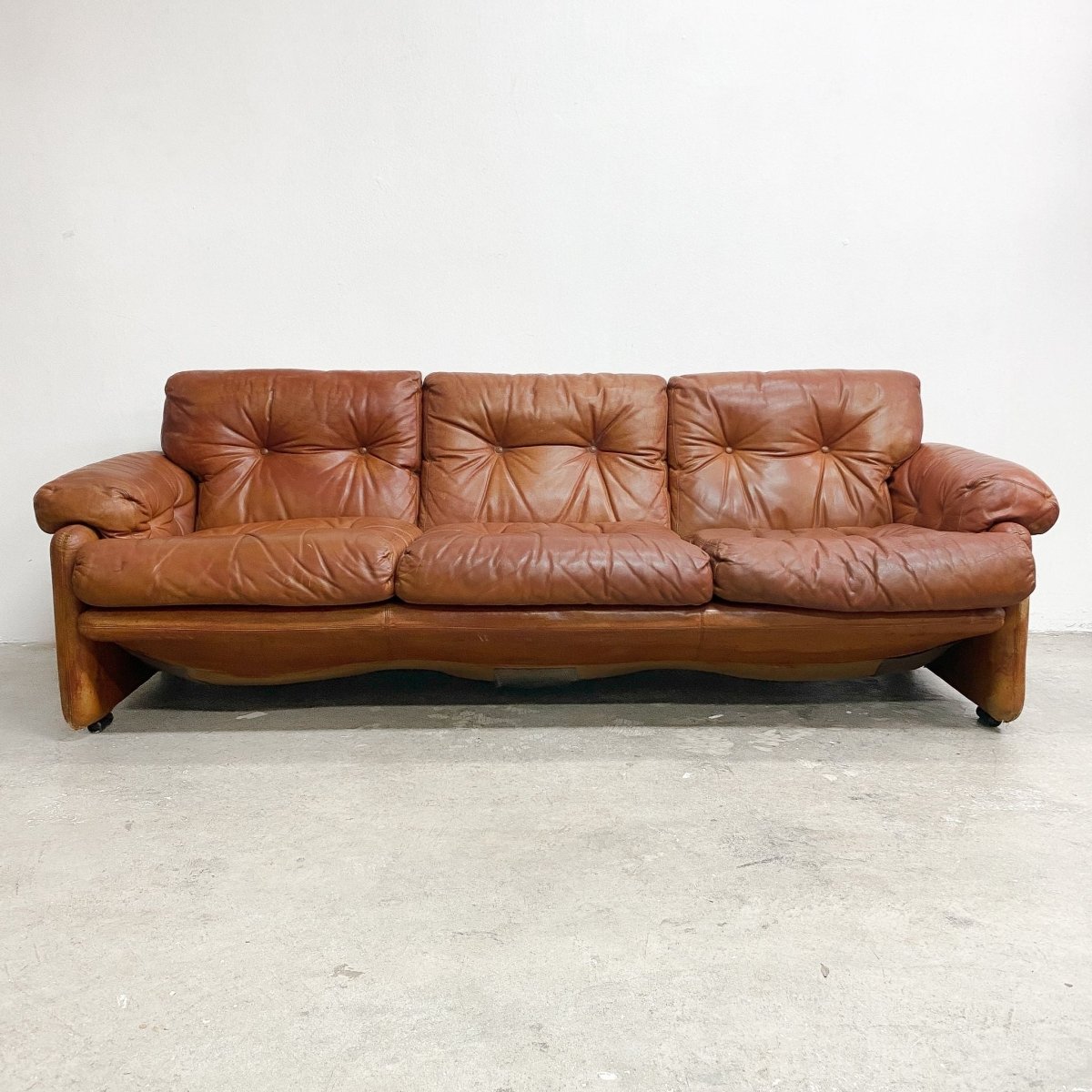 Coronado 3 Seater Leather Lounge By Tobia And Afra Scarpa For C&B Italia c1960s | Bazaa | Designer, Vintage and Antique Furniture