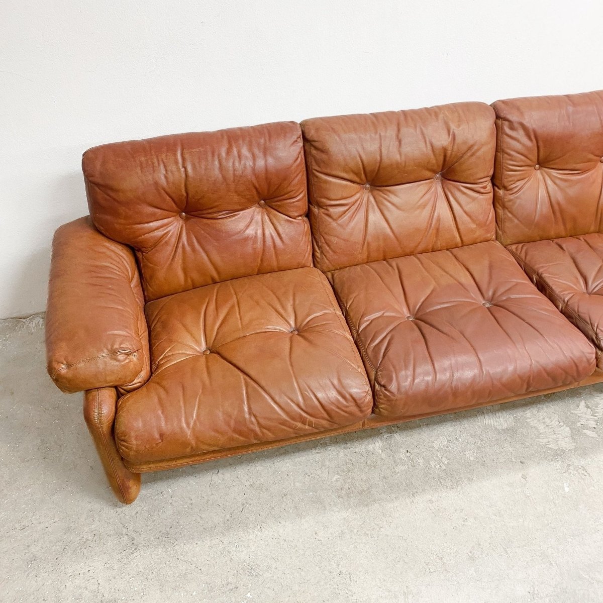 Coronado 3 Seater Leather Lounge By Tobia And Afra Scarpa For C&B Italia c1960s | Bazaa | Designer, Vintage and Antique Furniture