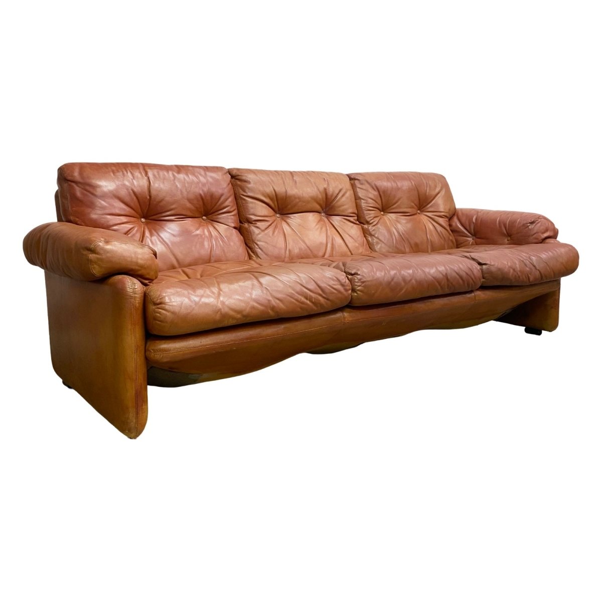 Coronado 3 Seater Leather Lounge By Tobia And Afra Scarpa For C&B Italia c1960s | Bazaa | Designer, Vintage and Antique Furniture
