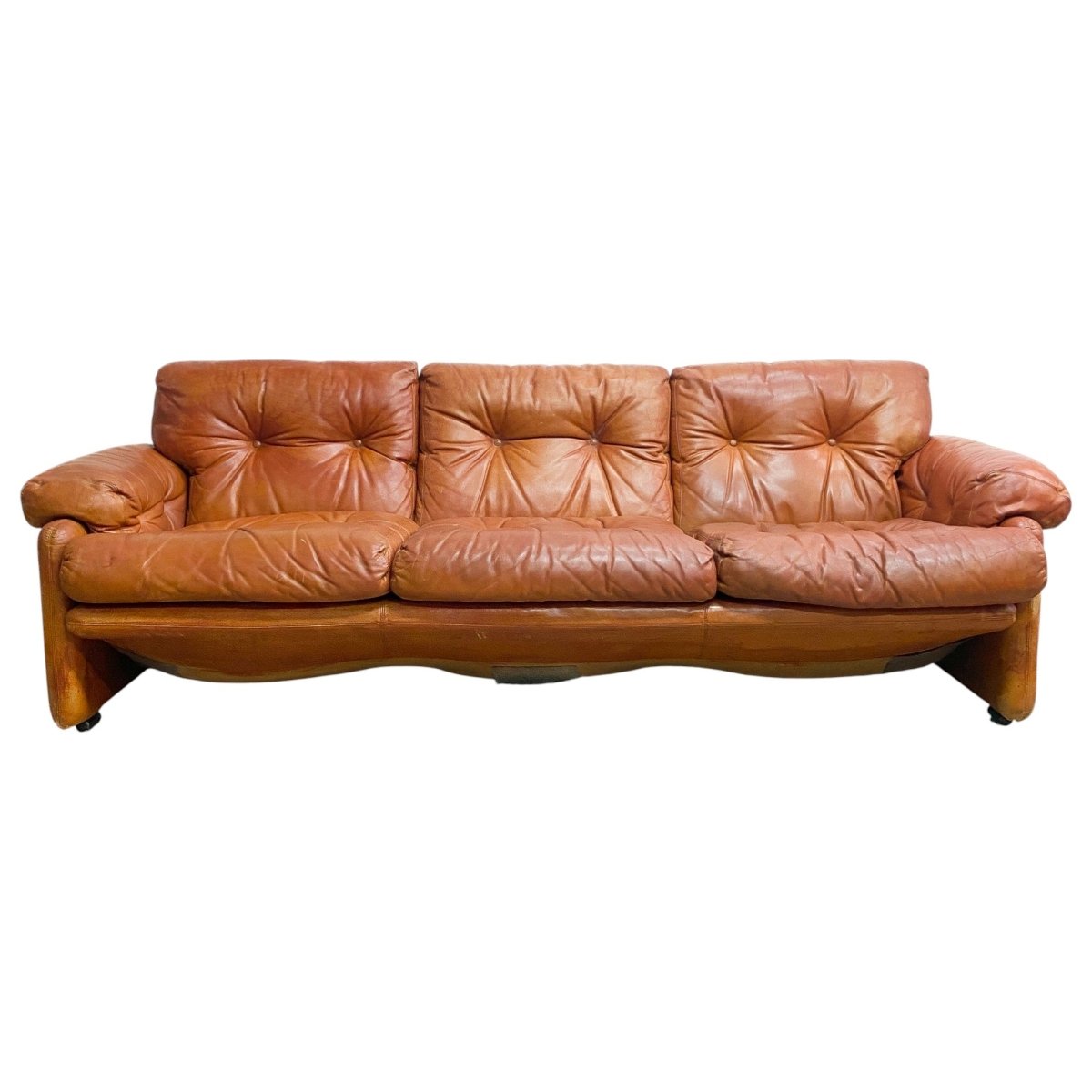 Coronado 3 Seater Leather Lounge By Tobia And Afra Scarpa For C&B Italia c1960s | Bazaa | Designer, Vintage and Antique Furniture