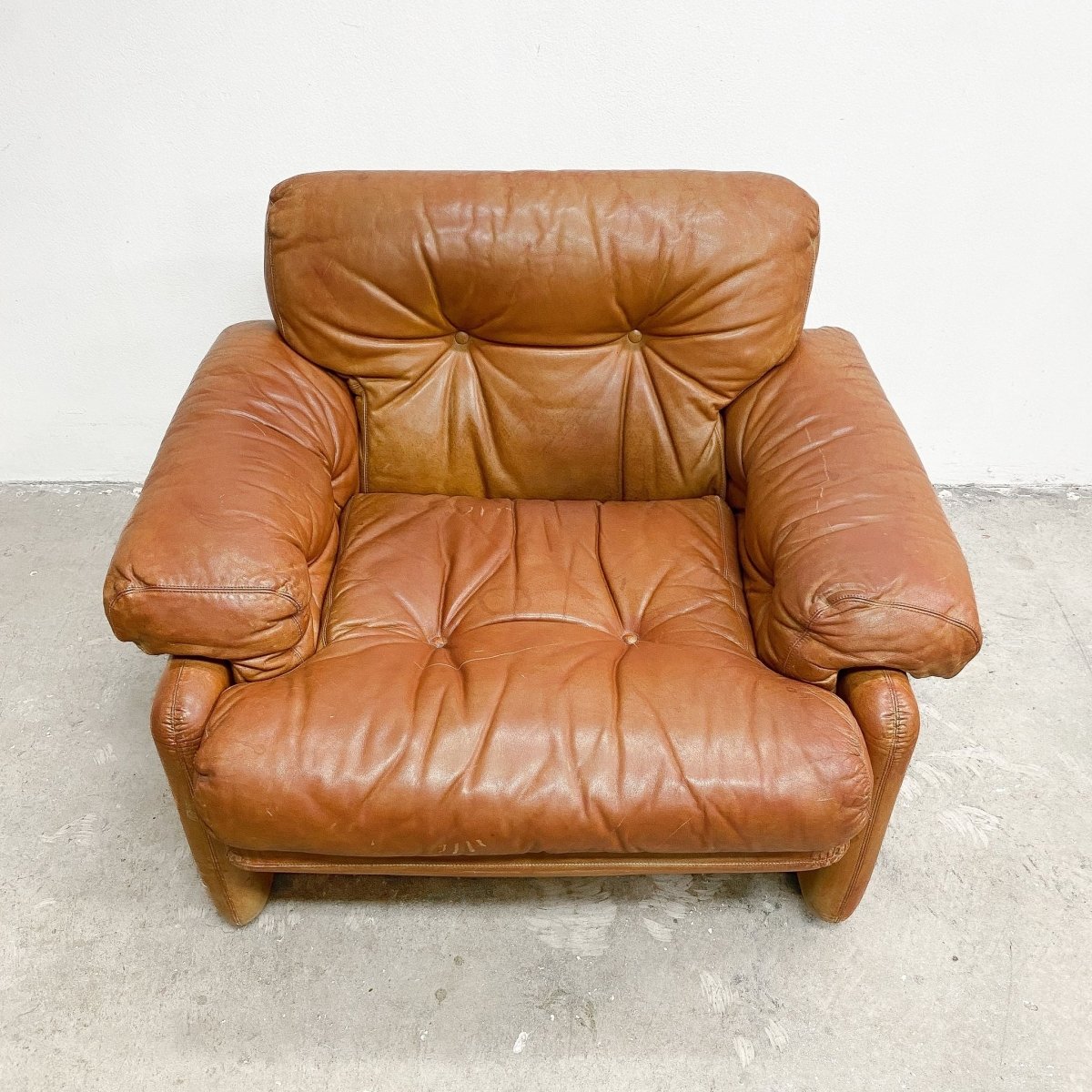 'Coronado' Leather Armchair By Afra and Tobia Scarpa For C&B Italia c1960s | Bazaa | Designer, Vintage and Antique Furniture