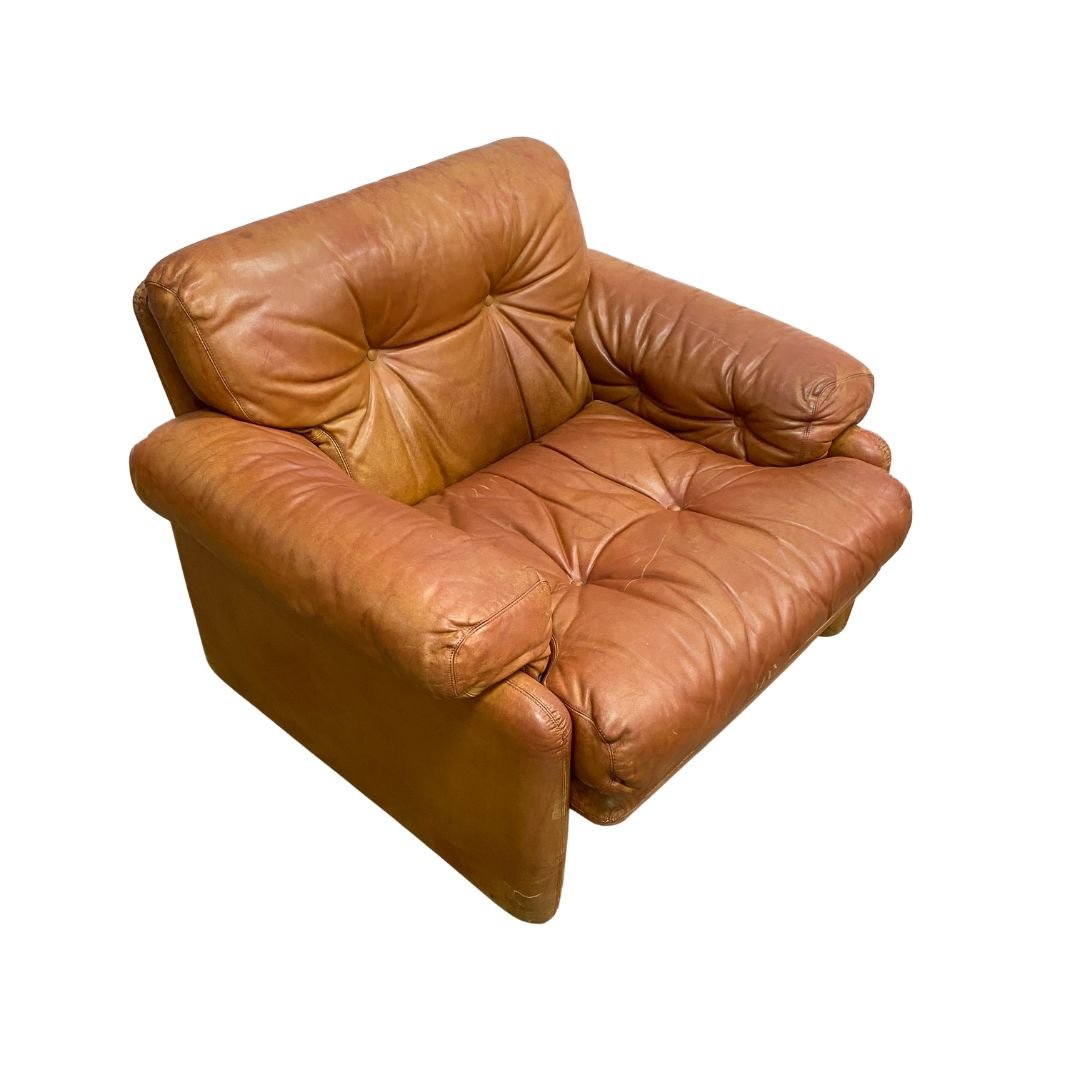 'Coronado' Leather Armchair By Afra and Tobia Scarpa For C&B Italia c1960s | Bazaa | Designer, Vintage and Antique Furniture