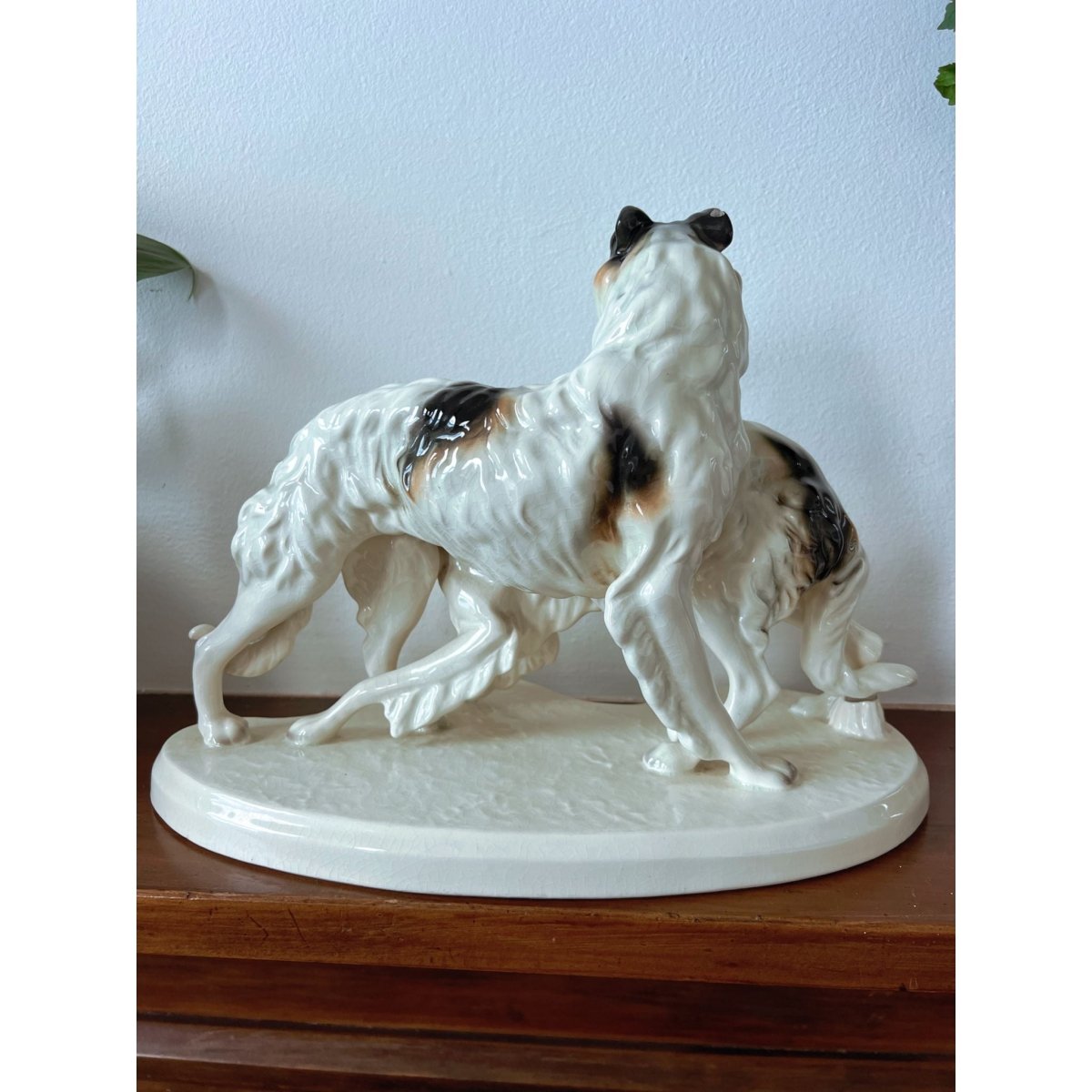 Cortendorf West German Porcelain Borzoi Figural Group, Mid-Century c.1960 | Bazaa | Designer, Vintage and Antique Furniture