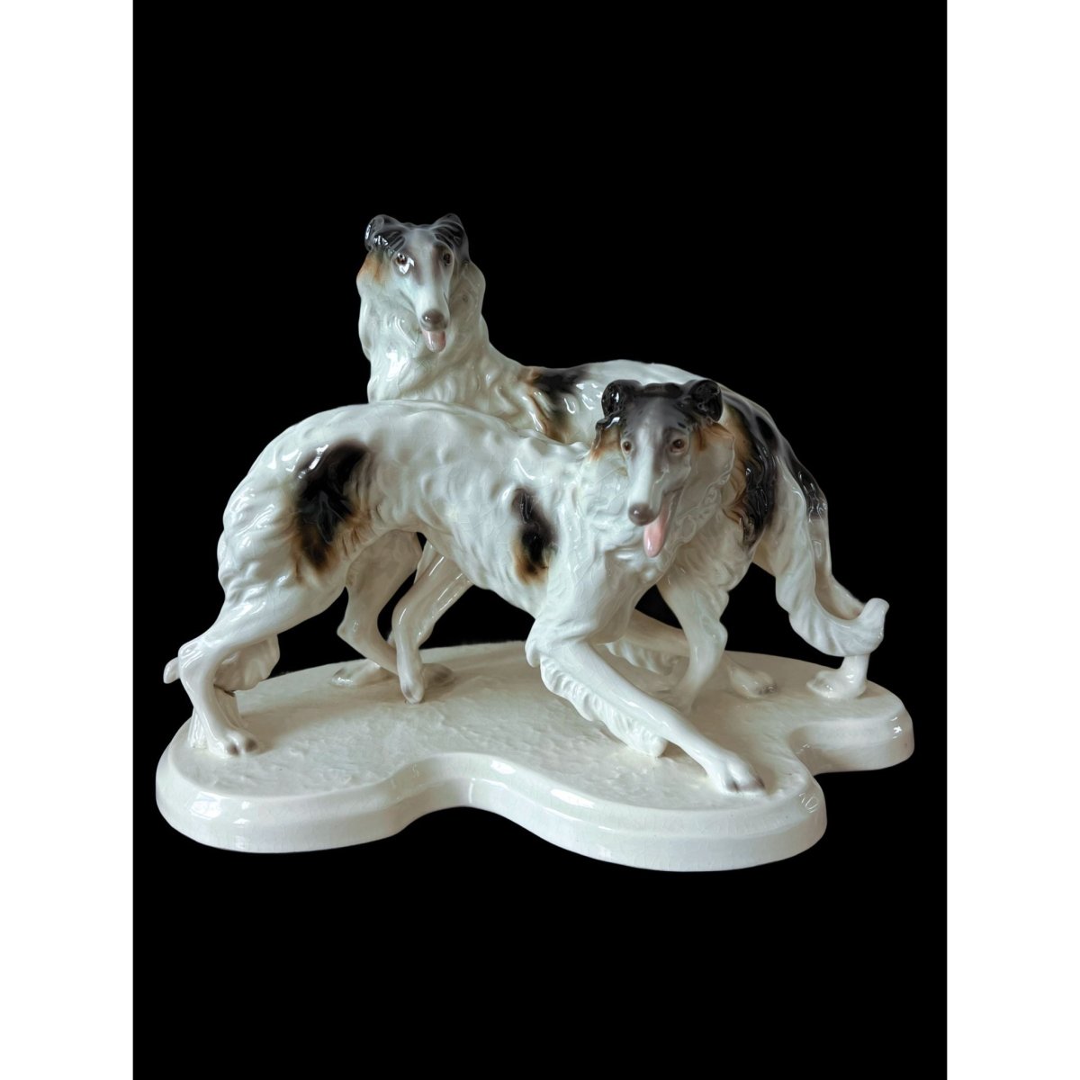 Cortendorf West German Porcelain Borzoi Figural Group, Mid-Century c.1960 | Bazaa | Designer, Vintage and Antique Furniture