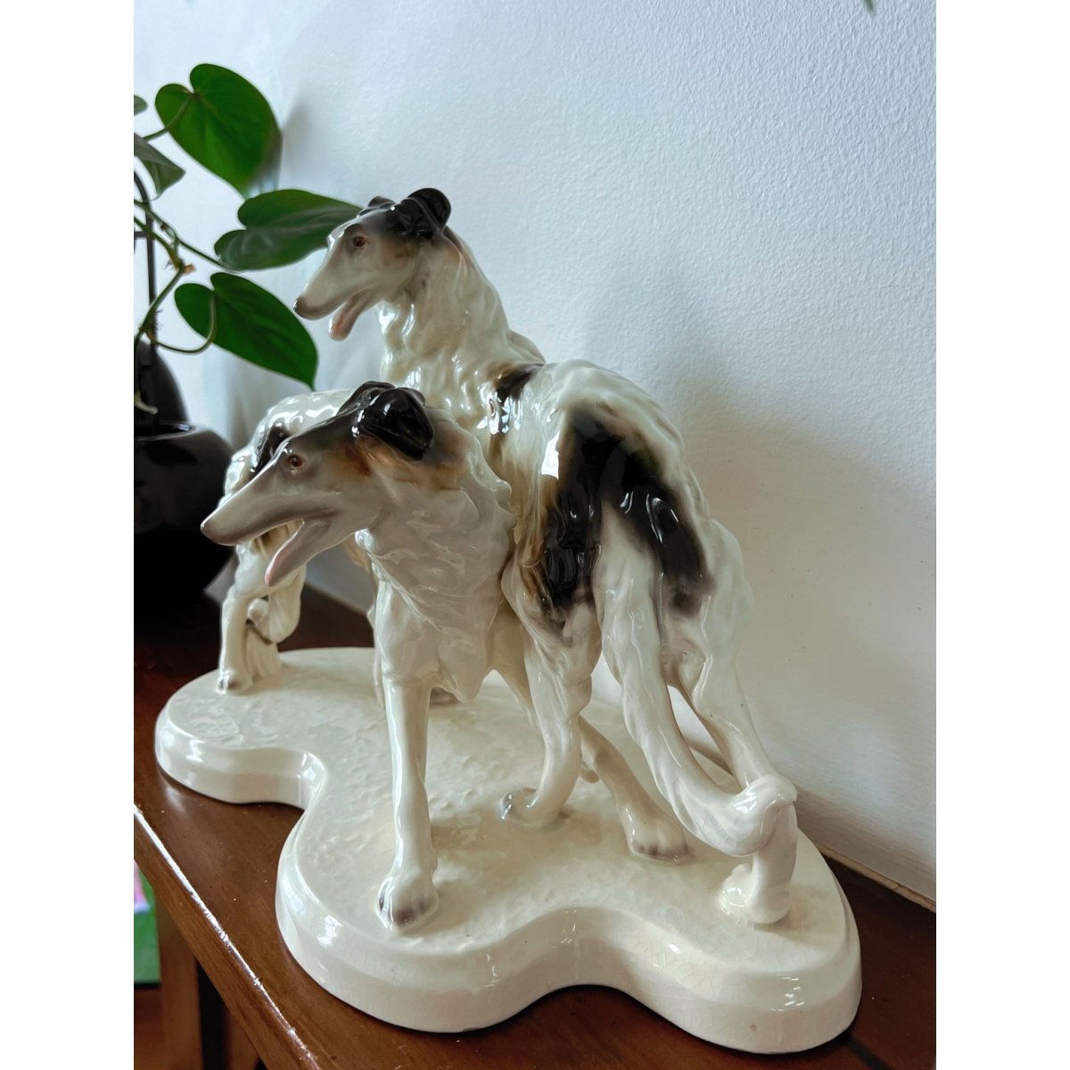 Cortendorf West German Porcelain Borzoi Figural Group, Mid-Century c.1960 | Bazaa | Designer, Vintage and Antique Furniture