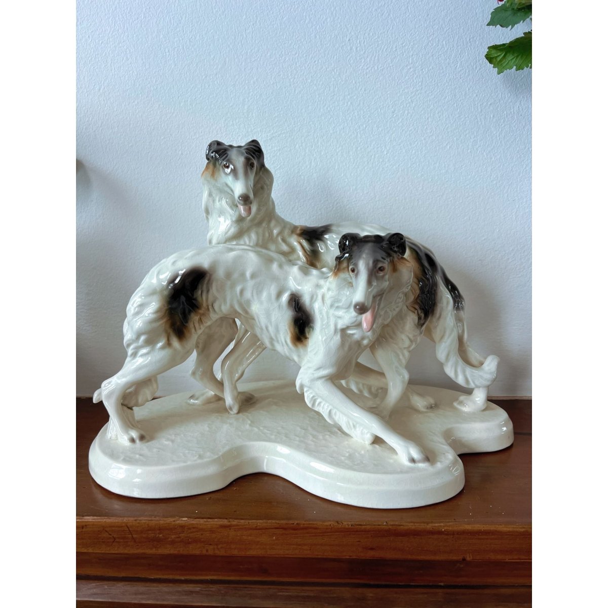 Cortendorf West German Porcelain Borzoi Figural Group, Mid-Century c.1960 | Bazaa | Designer, Vintage and Antique Furniture