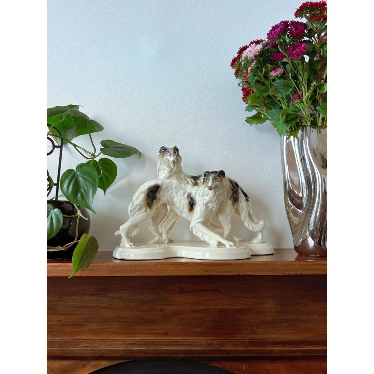 Cortendorf West German Porcelain Borzoi Figural Group, Mid-Century c.1960 | Bazaa | Designer, Vintage and Antique Furniture