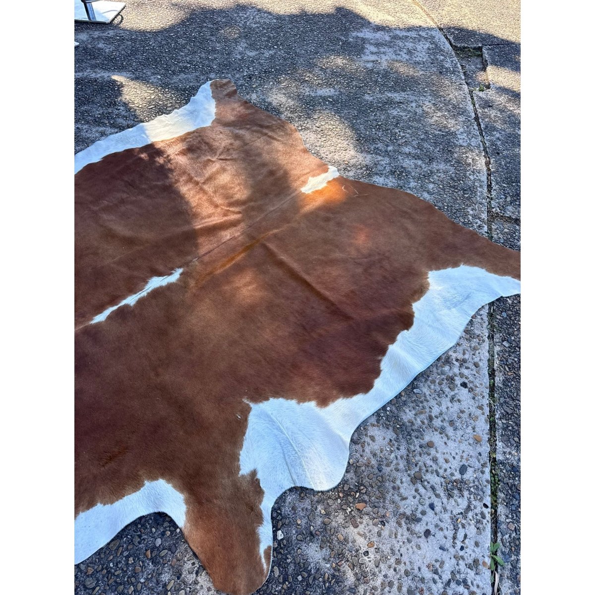 Cowhide Rug Brown White Natural Hide Large Premium Soft Floor Decor | Bazaa | Designer, Vintage and Antique Furniture