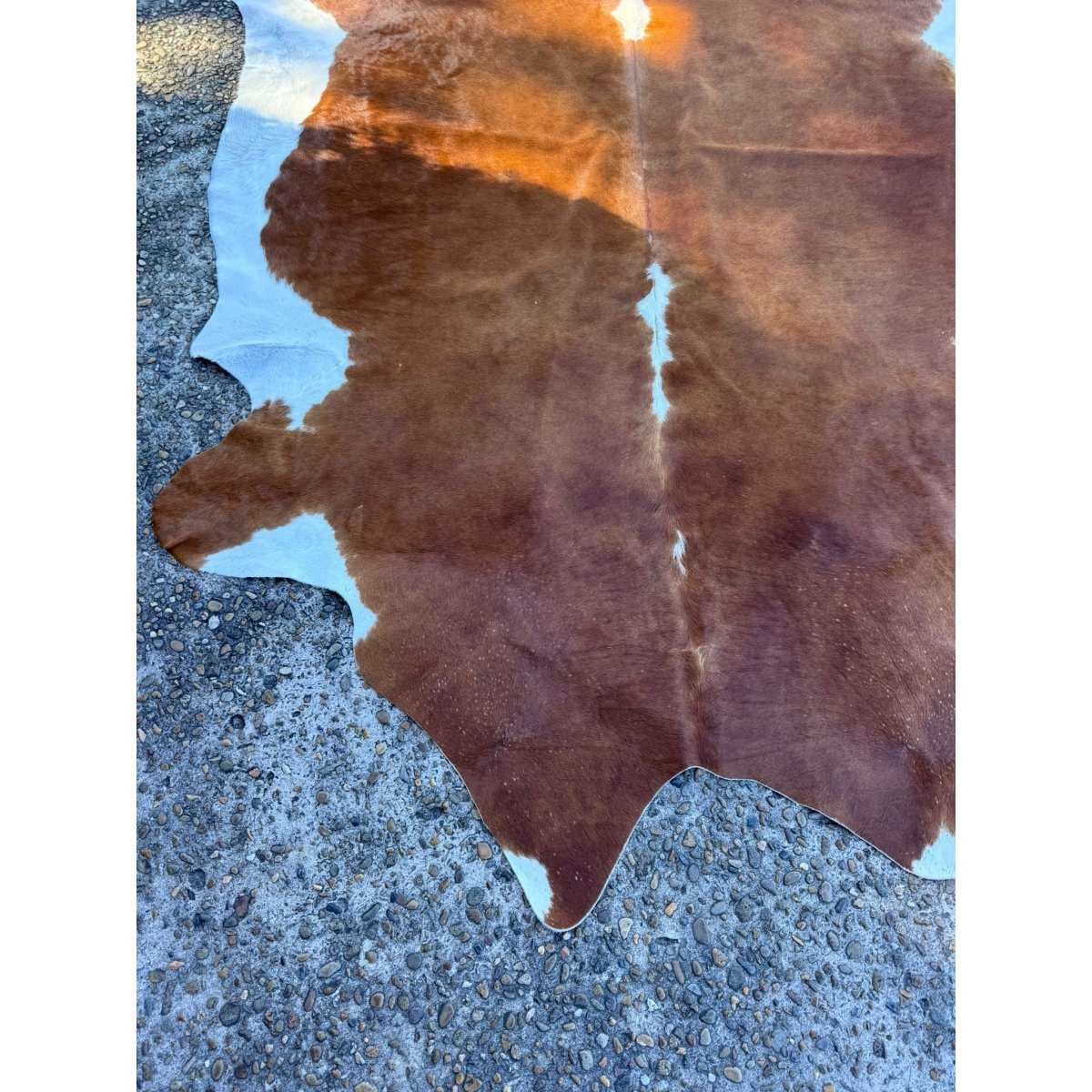 Cowhide Rug Brown White Natural Hide Large Premium Soft Floor Decor | Bazaa | Designer, Vintage and Antique Furniture