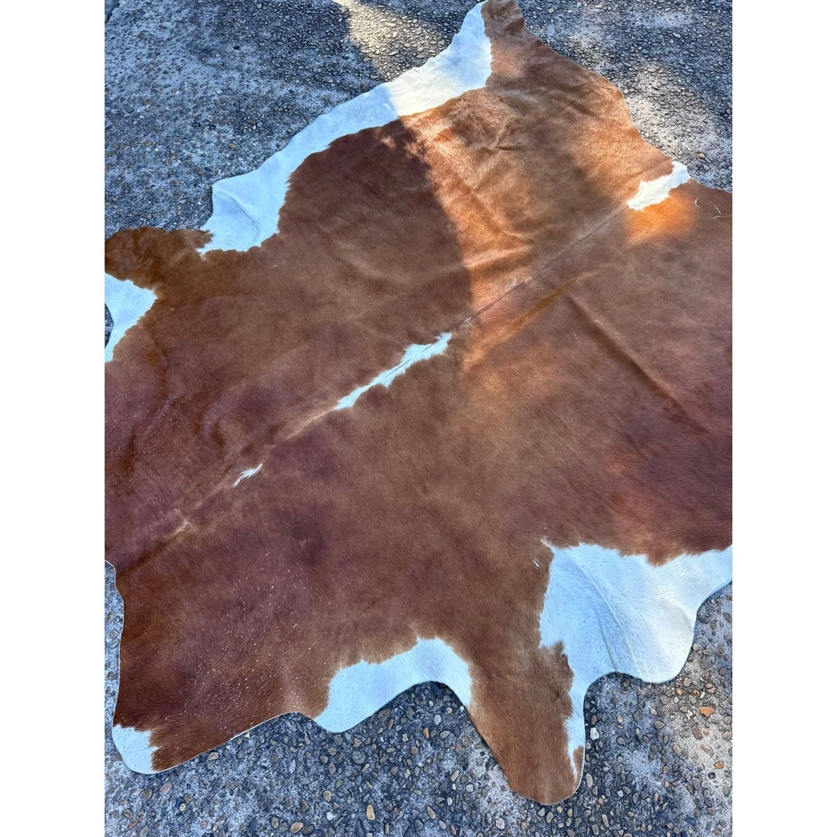 Cowhide Rug Brown White Natural Hide Large Premium Soft Floor Decor | Bazaa | Designer, Vintage and Antique Furniture
