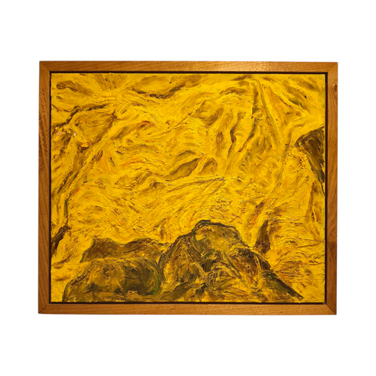 Original MCM textured abstract "A Yellow Mess" 1971 artist unknown.