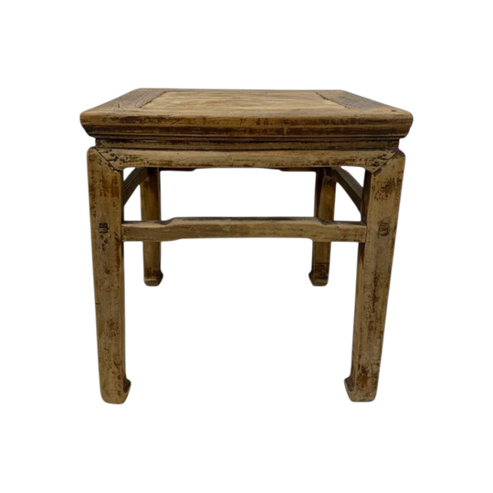 Antique Chinese Square Elm Side Table | 50x50x51