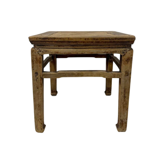 Antique Chinese Square Elm Side Table | 50x50x52