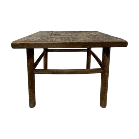 Simple Chinese Square Elm Side Tables | 68x68x52cm