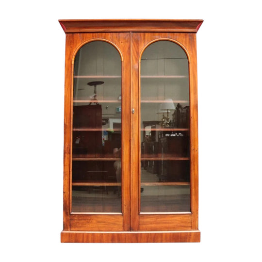 Antique Australian Cedar Glazed Two Door Bookcase or China Cabinet. B13107