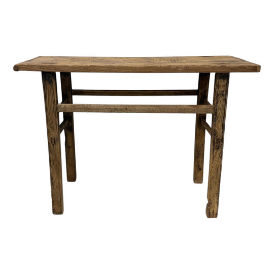 Light Coloured Antique Elm Console | 114x40x84cm