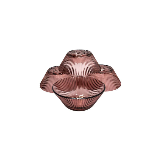 Cranberry Ribbed Dessert Bowls