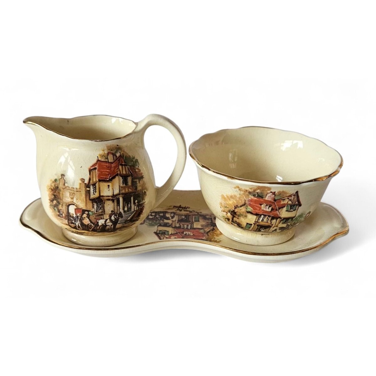 Crown Devon "Coaching Days" Swan Inn Hereford Manor House Oxford gravy set 1930s | Bazaa | Designer, Vintage and Antique Furniture