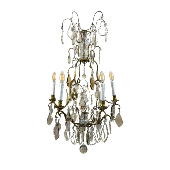 Crystal and Brass Swiss Chandelier