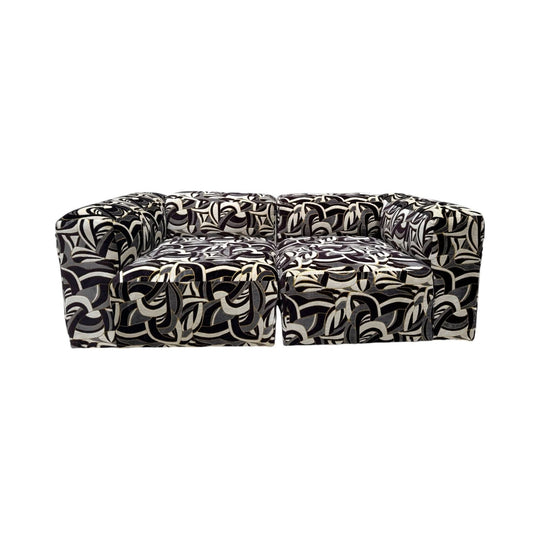 Custom Hay Mag Sofa Set - Navy Geometric Pattern