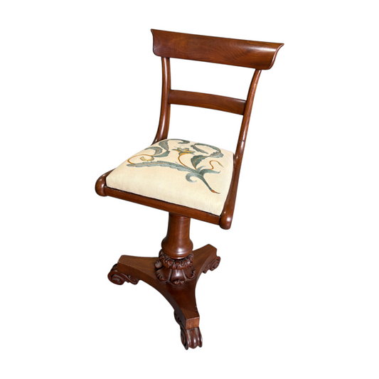 A William IV Mahogany Swivelling Musician's Chair