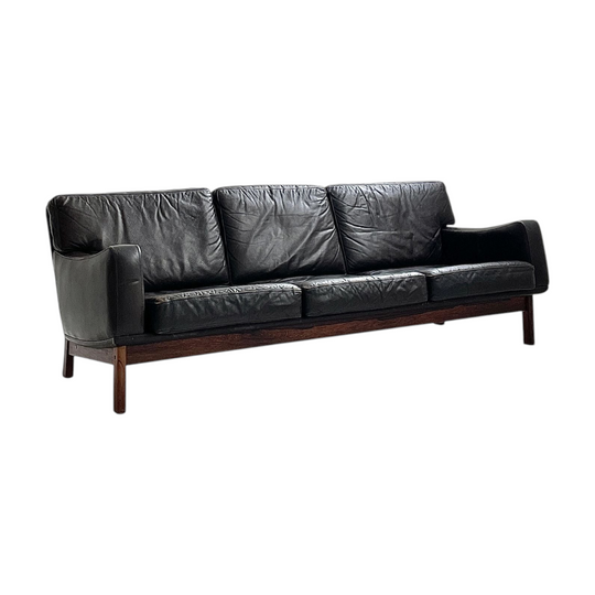 Danish Leather Three Seater Sofa