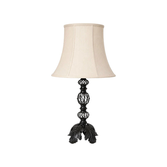 Table Lamp Ornate Vintage Style Heavy Cast Metal Black Statement Lamp Base Decor
