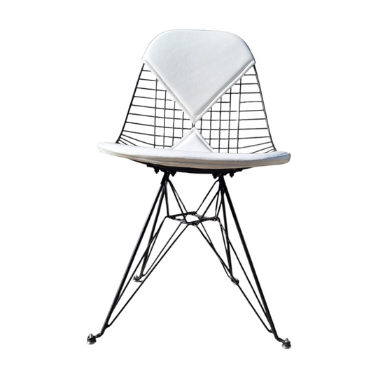 Vintage Eames Bikini Pad Chairs in White Leather