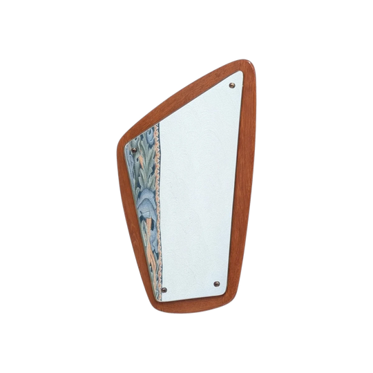 Danish Asymmetrical Wall Mirror in Teak, c. 1960