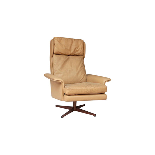 Danish Design Leather Swivel Chair